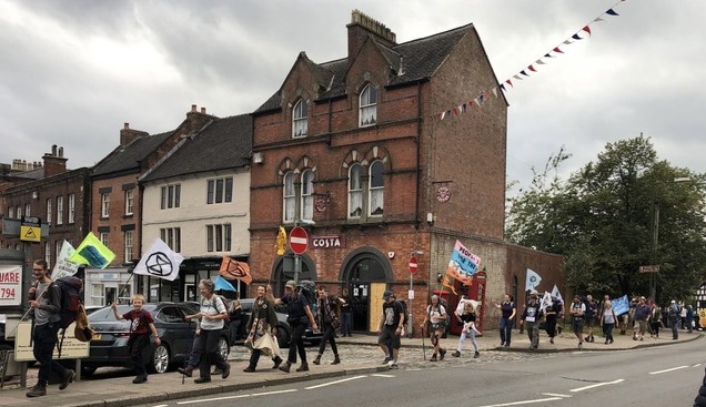 Camino walkers arriving in Leek